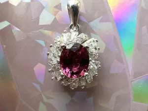 紫紅色馬拉亞石榴石項鍊2