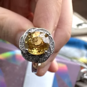 黃色鋯石可調式戒指