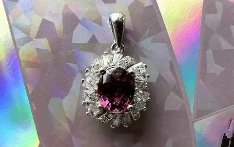紫紅色馬拉亞石榴石項鍊1